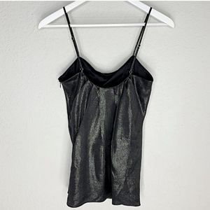 Laundry by Design Shimmer Pleated Sleeveless Wrap Cami in Grey  ☆
